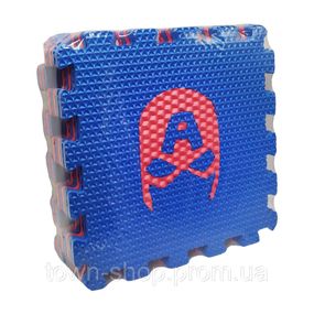 Коврик мозаика Супергерои Limo Toy M 6251, 10 пазлов (Синий)