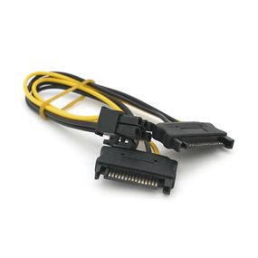 Кабель-перехідник для живлення відеокарти SATA+SATA->6P, OEM Q50