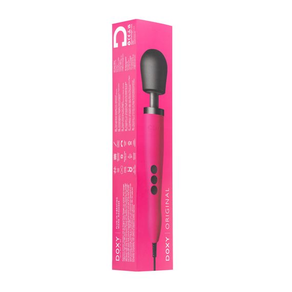 Вібромасажер DOXY Original Pink, дуже потужний, живлення 220В, пульсівні вібрації | Зображення 6