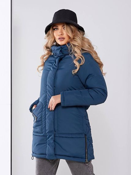 Жіноча зимова куртка з капюшоном, арт. 509, аква | Зображення 2