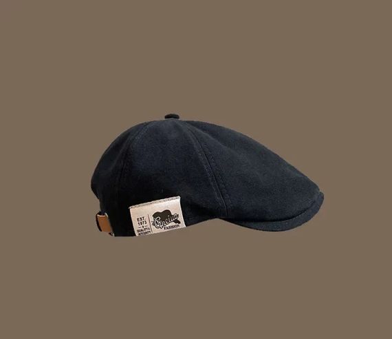 Вінтажний модний однотонний берет Ivy Cap Чорний | Зображення 1