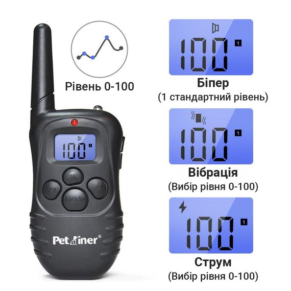 Электроошейник для дрессировки собак с 1-м ошейником Petainer PET998DB-1, аккумуляторный | Зображення 4