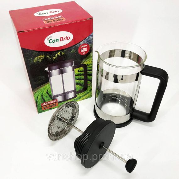 Френч-прес з хорошого матеріалу, Скляний заварник, Красиві заварники для чаю, Заварник для кухні KL-90