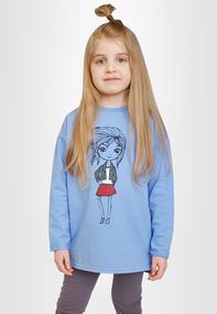Туніка для дівчат темно-блакитна, 110