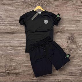 Комплект Футболка та Шорти Stone Island Чорний