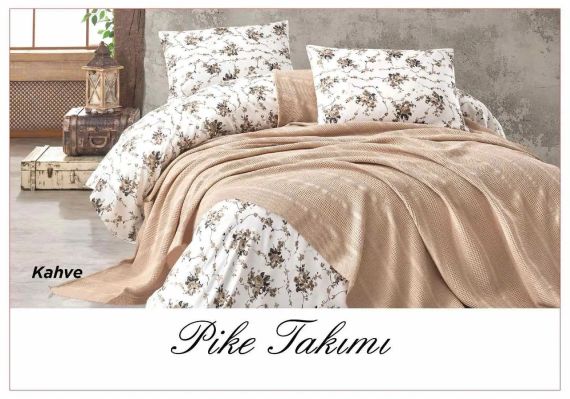 Постільна білизна з вафельним покривалом La Villa Mavi Синій | Зображення 8