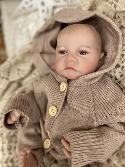 Силіконова Колекційна Лялька Реборн Reborn Хлопчик Сєва Повністю Анатомічна (Вінілова Лялька) Висота 50 см | Зображення 1