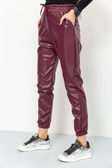 Лосины женские на флисе  цвет бордовый 164R150 | Зображення 2