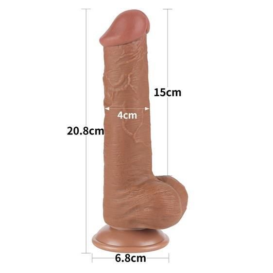 Фалоімітатор - Sliding-Skin Dual Layer Dong 8" Brown Sex Aura | Зображення 2
