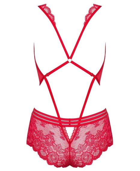 Боді Obsessive 853-TED-3 Червоний S/M | Зображення 3