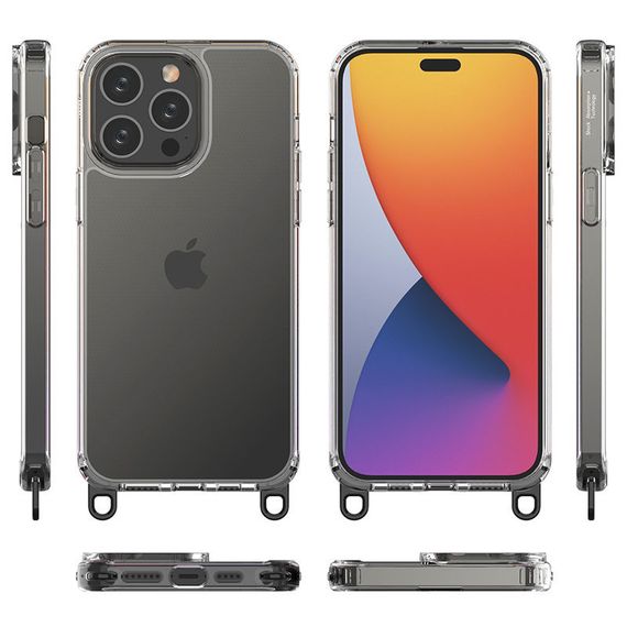 Чехол TPU Transparent with Straps для Apple iPhone 14 Pro (6.1") | Зображення 3