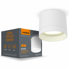 LED Світильник під лампу GX53 накладний білий VL-SPF19A-W Videx