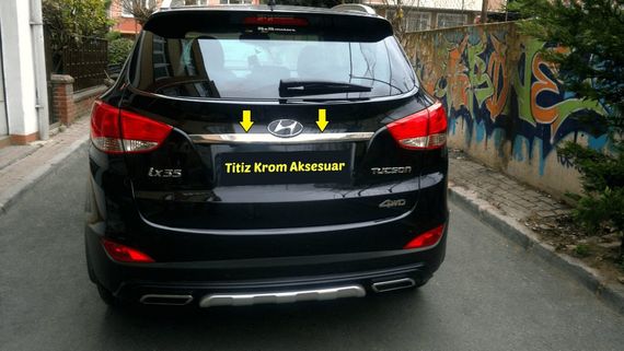 Хром планка над номером (широка) Полірована нержавіюча сталь для Hyundai IX-35 2010-2015рр | Зображення 1