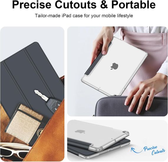 Чехол для iPad Air 2 2014, iPad Air 2013 9.7", ультратонкий, прозрачная задняя панель, функция сна пробуждения | Зображення 4