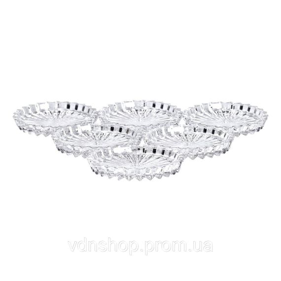 Набір із 6 тарілок для подачі по 12 см скляні прозорі круглі HP-YH-31 | Зображення 1