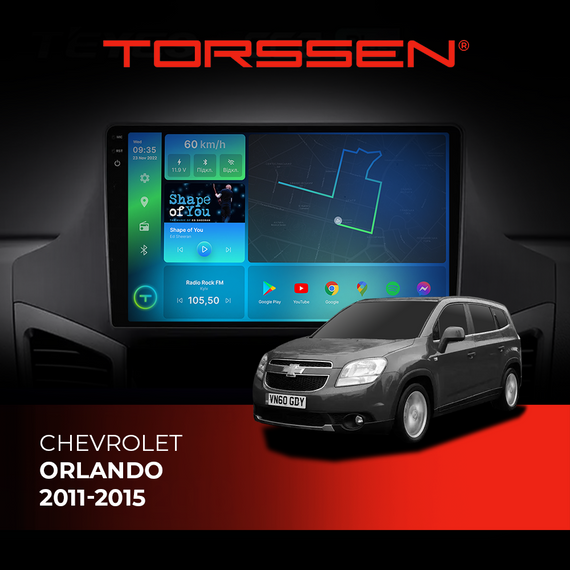 Штатна магнітола Torssen 2K Chevrolet Orlando 2011-2015 F9464 4G Carplay DSP