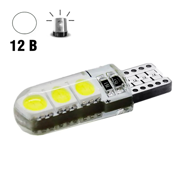 Автолампа світлодіодна Т10, 6SMD 5050, 12В, миготлива, біла | Зображення 1