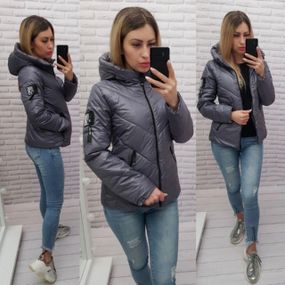 Жіноча демісезонна куртка, арт. 1008, темно сірий графіт