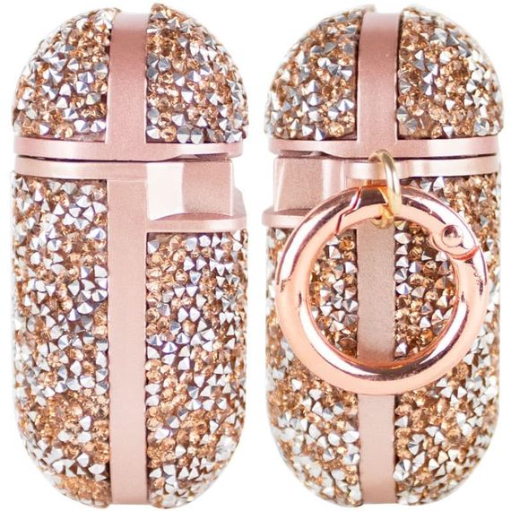TPU чехол Bling World Rock Diamond для наушников AirPods 1/2 Розовый | Зображення 2