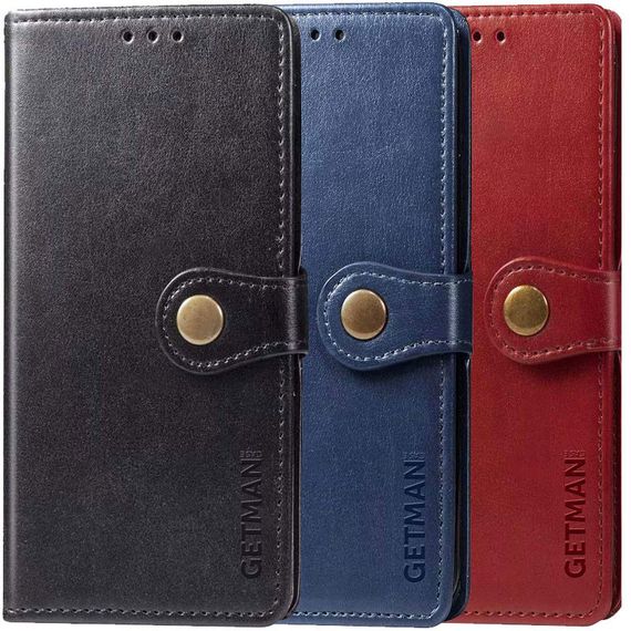 Шкіряний чохол-книжка GETMAN Gallant (PU) для Oppo A74 4G Штучна шкіра, Чохлі, Червоний, Штучна шкіра, Слот для візитки, Чохол книжка