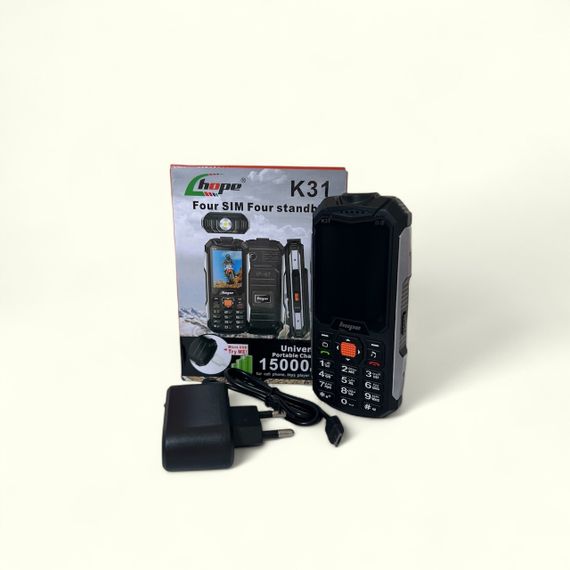 Кнопковий мобільний телефон на 4 сім карти AIEK Hope K31 Black | Зображення 4