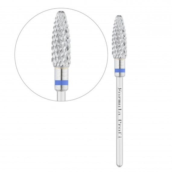 Фреза твердосплавная мини-кукуруза синяя Formula Profi (диаметр 4мм / рабочая часть 12мм)