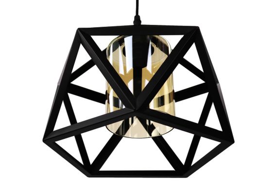 Люстра підвісна LOFT на 1 лампочку 25073 Чорний 35-90х31х31 см. | Зображення 2