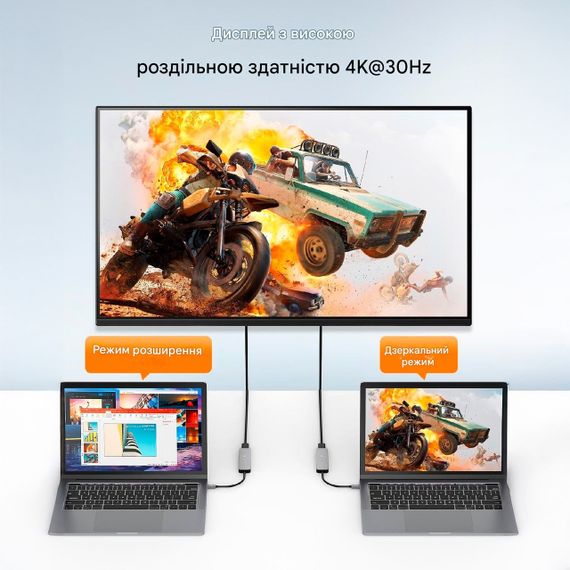 NOVOO R5 PD Lite USB-C Hub Адаптер HDMI 4K USB-C MacBook Pro/Air M1 4K HDMI PD 100Вт 3 порта USB 3.0 концентратор | Зображення 1