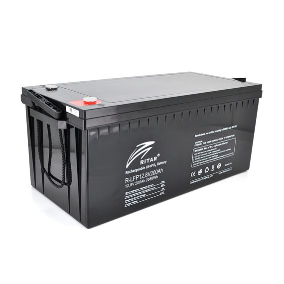 Аккумуляторная батарея с bluetooth Ritar LiFePO4 12,8V 200Ah 2560Wh BMS100@4S ( 522 х 240 х 219 (224) Q1