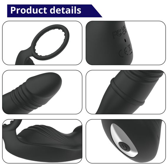 Масажер простати - Erospace Men’s Play Thrusting Prostate Massager APP Controlled B5 | Зображення 3