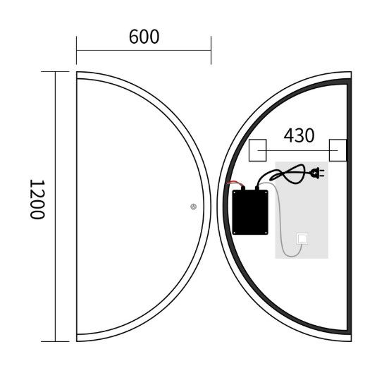 Дзеркало Mixxus Premium TOPPER MS03-60x120 (LED Touch, Anti-fog (3-6,5kK)) (MP6635) | Зображення 1