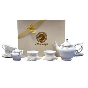 Сервіз чайний Білий бант 14 предметів (ч.220мл/блюдце d15,5см*6шт + чайник 500мл + цукорниця 350мл) 1805 S&T