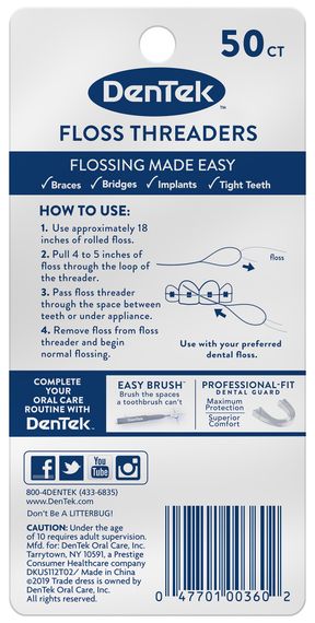 Напрямляч флосу DenTek Floss Threaders, 50 шт. | Зображення 1