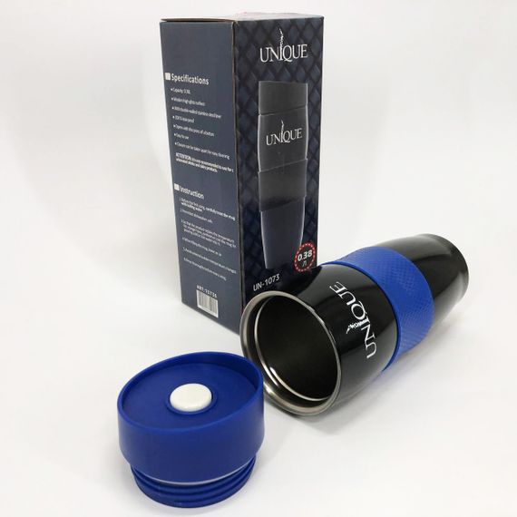 Термокухоль UNIQUE UN-1073 0.38 л, Термос з нержавіючої сталі металевий. Колір: синій | Зображення 3