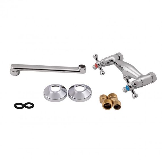 Змішувач для кухні Lidz Lamb 361 настінний з поворотним виливом двохвентильний LDLAM361CRM22309 Chrome | Зображення 2