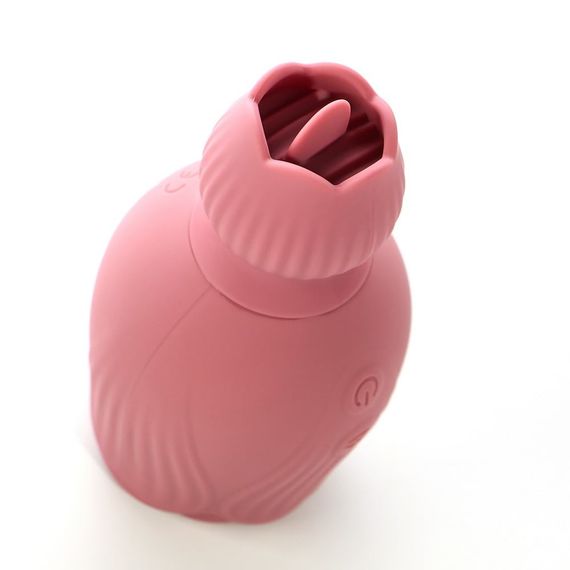 Вібратор для клітора вакуумний стимулятор Sweet Em Velvet Lure — двосторонній, силіконовий, рожевий | Зображення 4