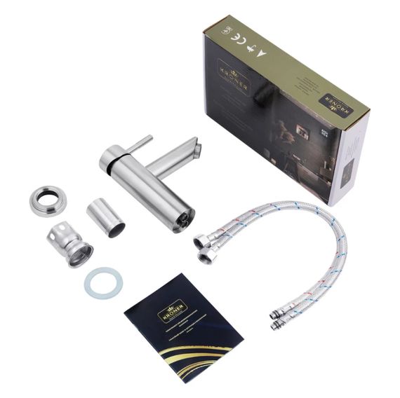 Раковина накладна Adamant FLATE 120R, прямокутна, з сифоном Click-Clack + змішувач (4824296208501) | Зображення 6