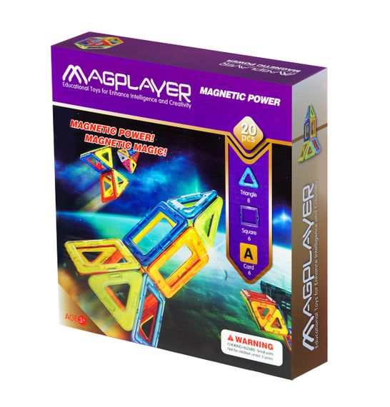 Конструктор Magplayer магнітний набір 20 ел. MPA-20 (MPA-20) | Зображення 1