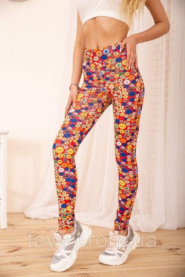 Лосини жіночі з утяжкою та принтом колір червоний розмір M FA_000397 | Зображення 2