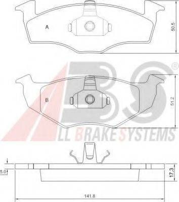 Колодка гальм. диск. SEATSKODAVW AROSAFABIALUPOPOLO передн. (вир-во ABS) A.B.S. 36969 на VW POLO (6N1)
