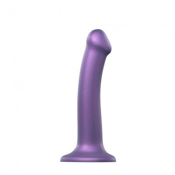 Насадка для страпону Strap-On-Me Mono Density Dildo Violet M, діам. 3,3 см, одношаровий силікон, гну Sex Aura | Зображення 1