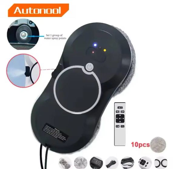 Робот для миття вікон NEW Glass Cleaning Robot з пультом дистанційного керування чорний | Зображення 4