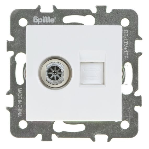 Розетка белая RB-1TV+1TF