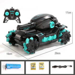 Танк всюдихід на радіокеруванні, що стріляє водяними кульками (чорний із синім)   знижка