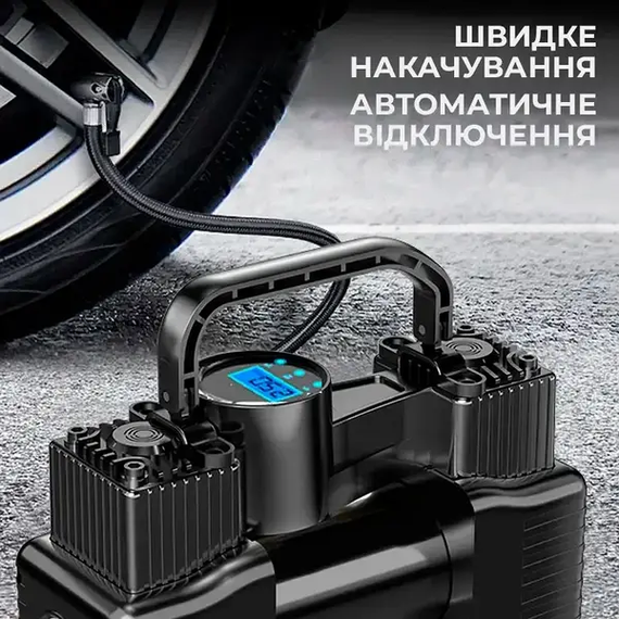 Портативний автомобільний компресор з дисплеєм та живленням від прикурювача Air pump XL-1025 12V | Зображення 4