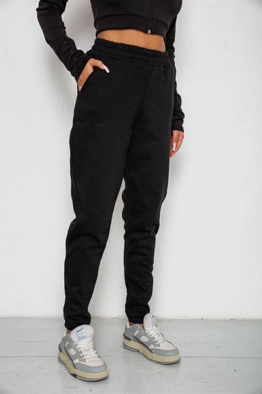 Спортивные штаны женские на флисе, цвет черный, 238R58671 | Зображення 2