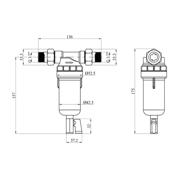 Фільтр магістральний в зборі Titan T-FH 1/2" гарячий | Зображення 1