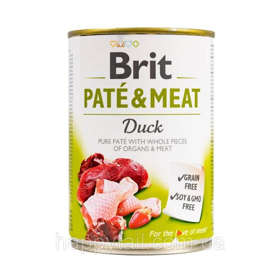 Беззерновой влажный корм Brit Care Dog Pate & Meat Duck для собак, утка и курица, 400 г (паштет с мясом)