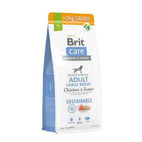 Корм Brit Care Dog Adult Large Breed Chicken and Insect сухой с куриицей и белком насекомых для взрослых собак крупных пород 12+2 кг