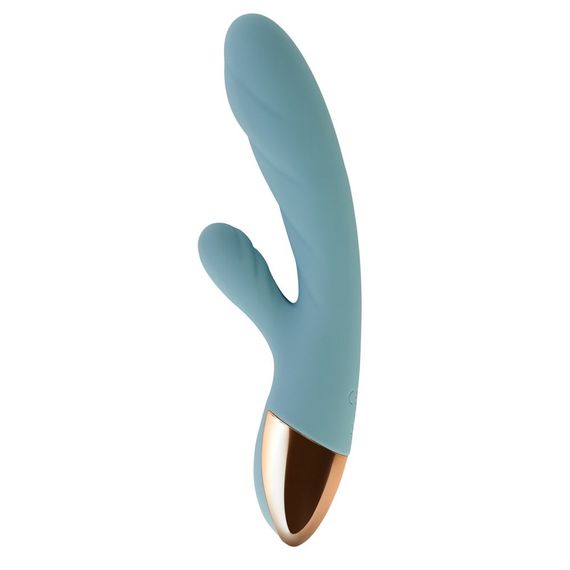 Кролик вібратор з функцією нагрівання +10 режимів вібрації Sweet Em Velvet Lure, блакитний Sex Aura | Зображення 1